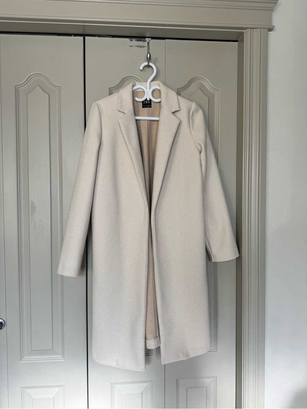 Cream Longline Tailored Coat